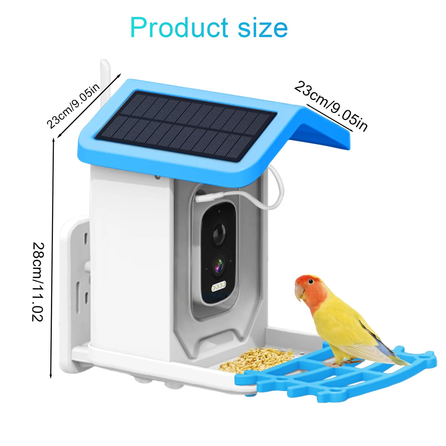 Solar Bird Feeder Camera - WiFi Smart Outdoor Feeder - Samyonix
