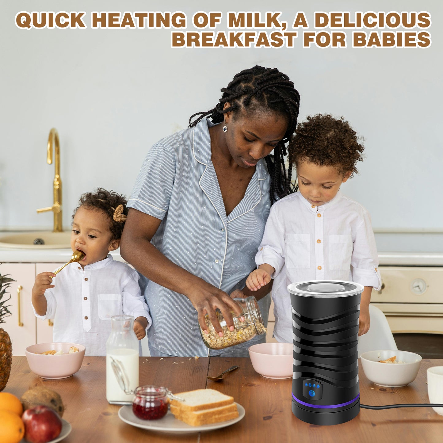 Automatic Milk Frother: Hot & Cold Foam for Lattes & Cappuccinos - Samyonix