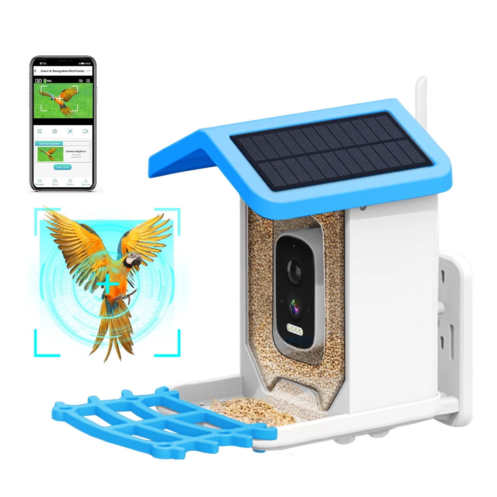 Solar Bird Feeder Camera - WiFi Smart Outdoor Feeder - Samyonix