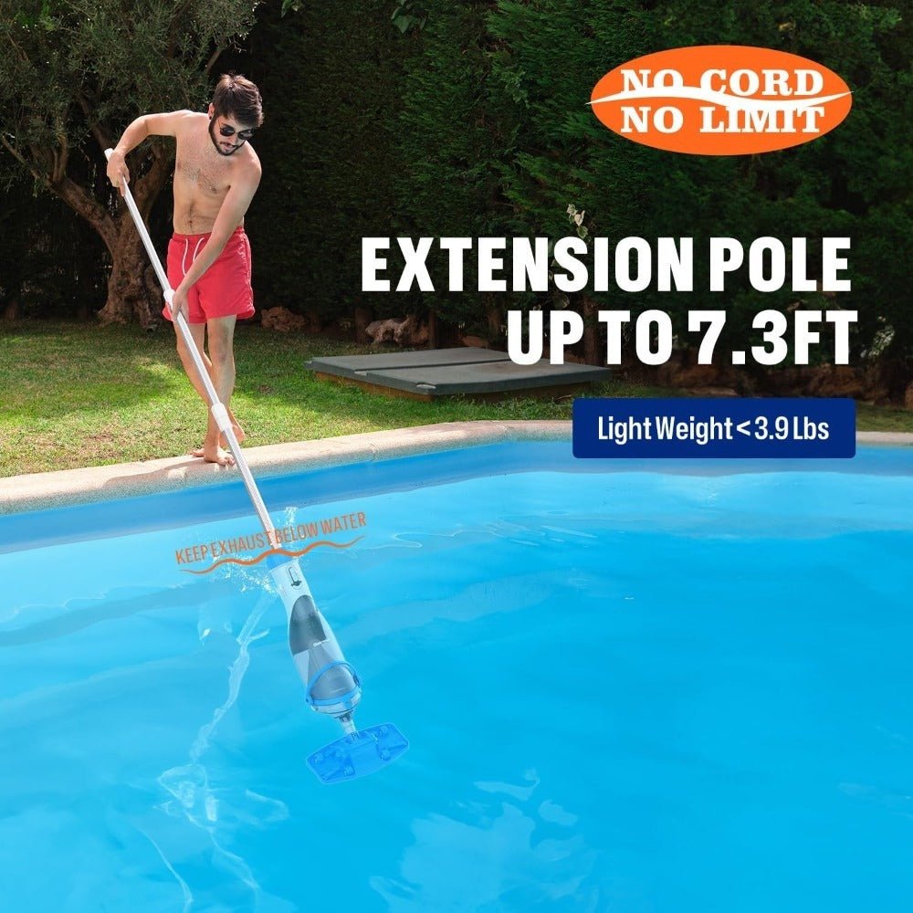 Cordless Pool Vacuum – Powerful 19 GPM Suction & Telescopic Pole - Samyonix