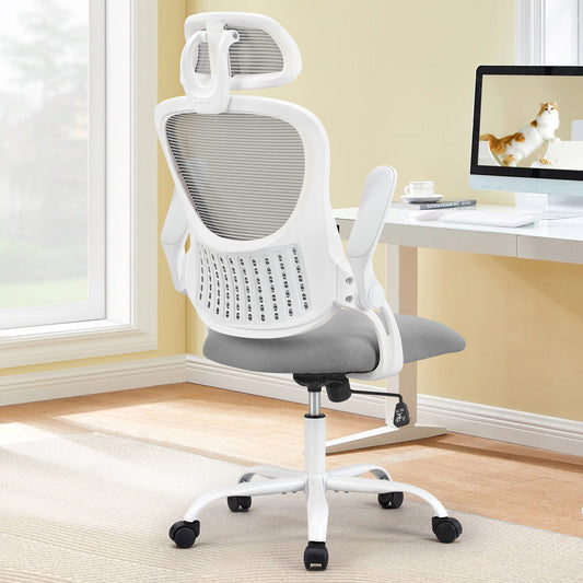 Ergonomic Mesh Office Chair - Flip - up Arms & Lumbar Support - Samyonix
