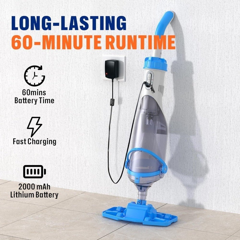 Cordless Pool Vacuum – Powerful 19 GPM Suction & Telescopic Pole - Samyonix
