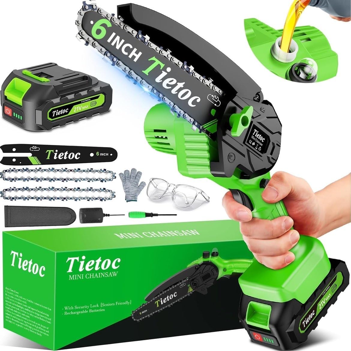 Mini Electric Chainsaw 6″ Cordless – Powerful & Lightweight Tree & Garden Trimmer - Samyonix