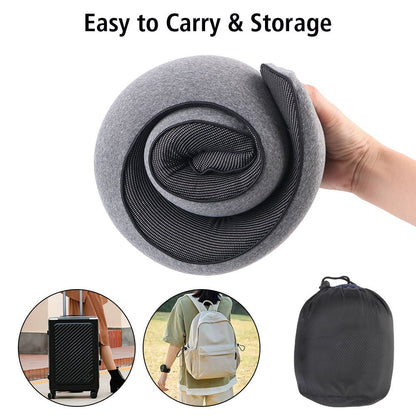Travel Neck Pillow Memory Foam - Compact & Adjustable Support - Samyonix