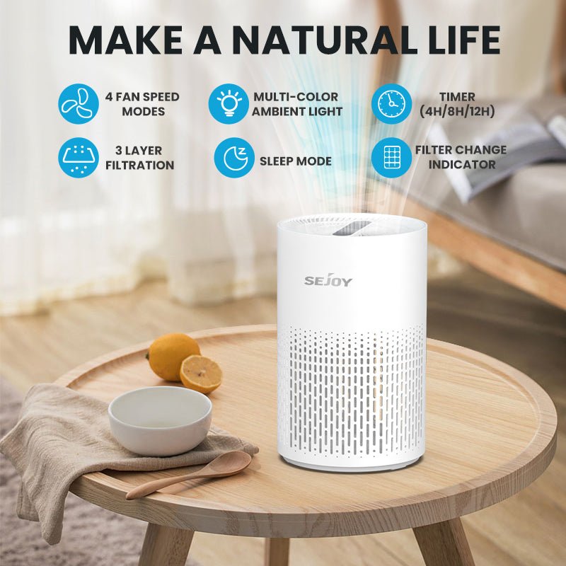 H13 HEPA Air Purifier - 360° Clean for Dust, Odors & Pollen - Samyonix
