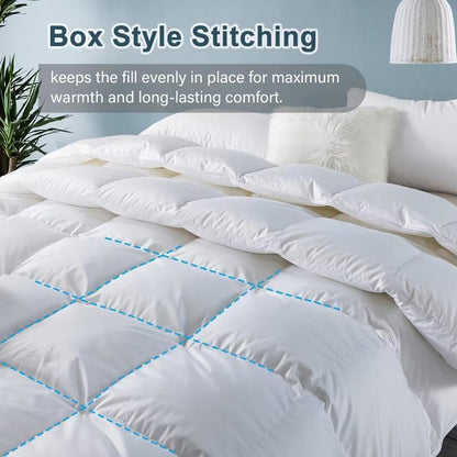 White Feather & Down Comforter - Hotel Collection Duvet Insert - Samyonix