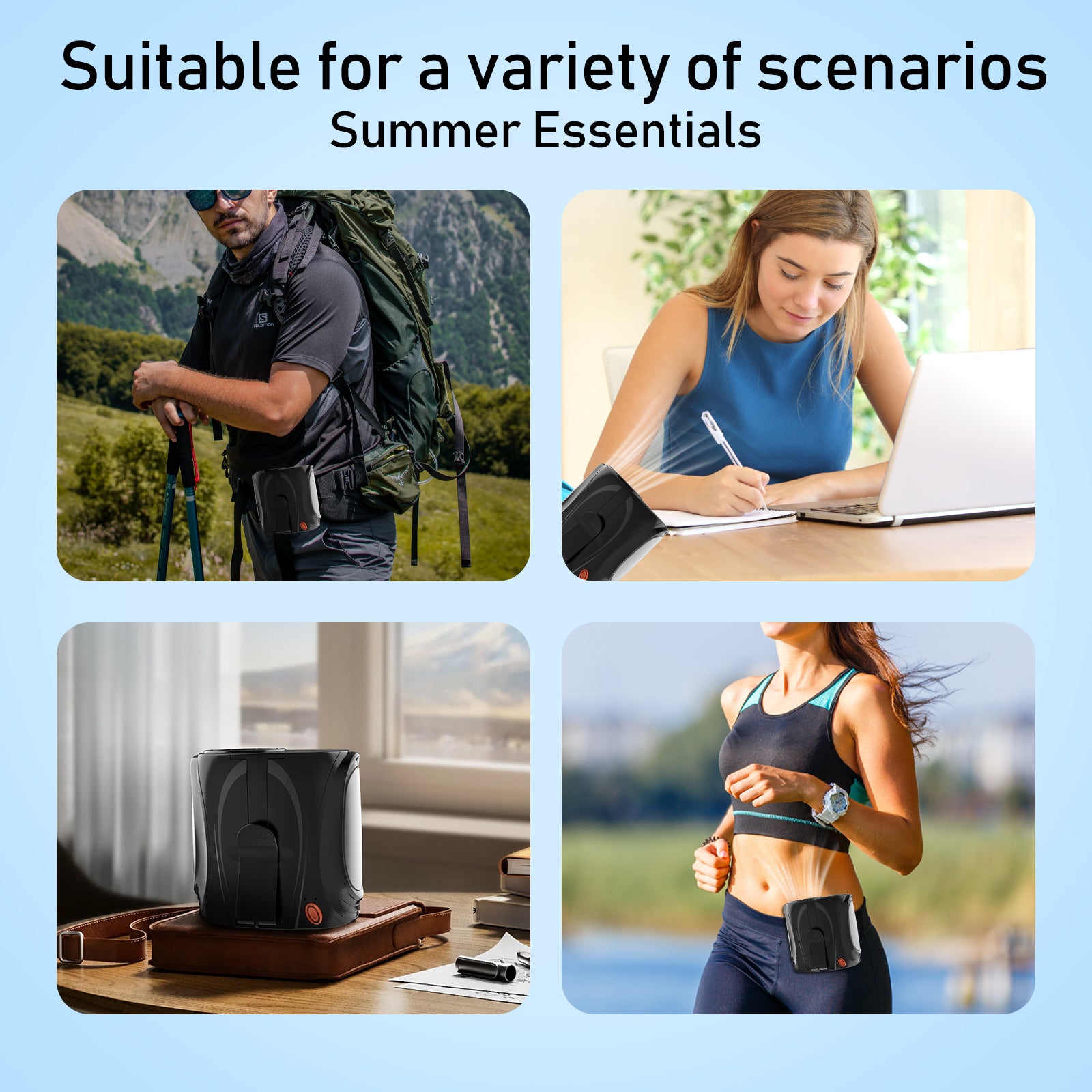 Portable Waist Fan – 6 Speeds, Turbo Airflow & 40‑Hour Battery Life - Samyonix